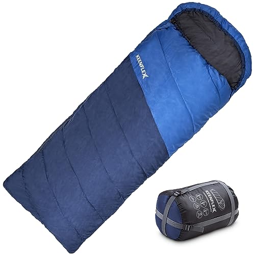 KEENFLEX Saco de Dormir 3-4 Estaciones (Blue +7.2 °C)