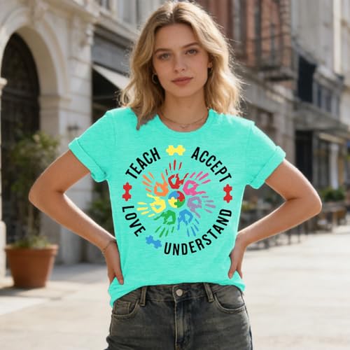 Image of Autism Awareness Shirt Women-Neurodiversity is Beautiful Shirt Women Autism Special Education Teacher Tee Top