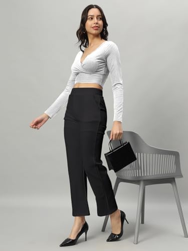 Image of LITVA Premium Women's Formal Trousers (Flexi-Waist | Wrinkle Resistant | Desk-to-Dinner)