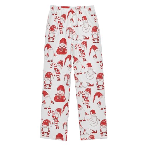 Xmas Gnome Candy Boys Long Pants Soft Trousers Elastic Waist Kids Lounge Bottoms with Pockets S-XL