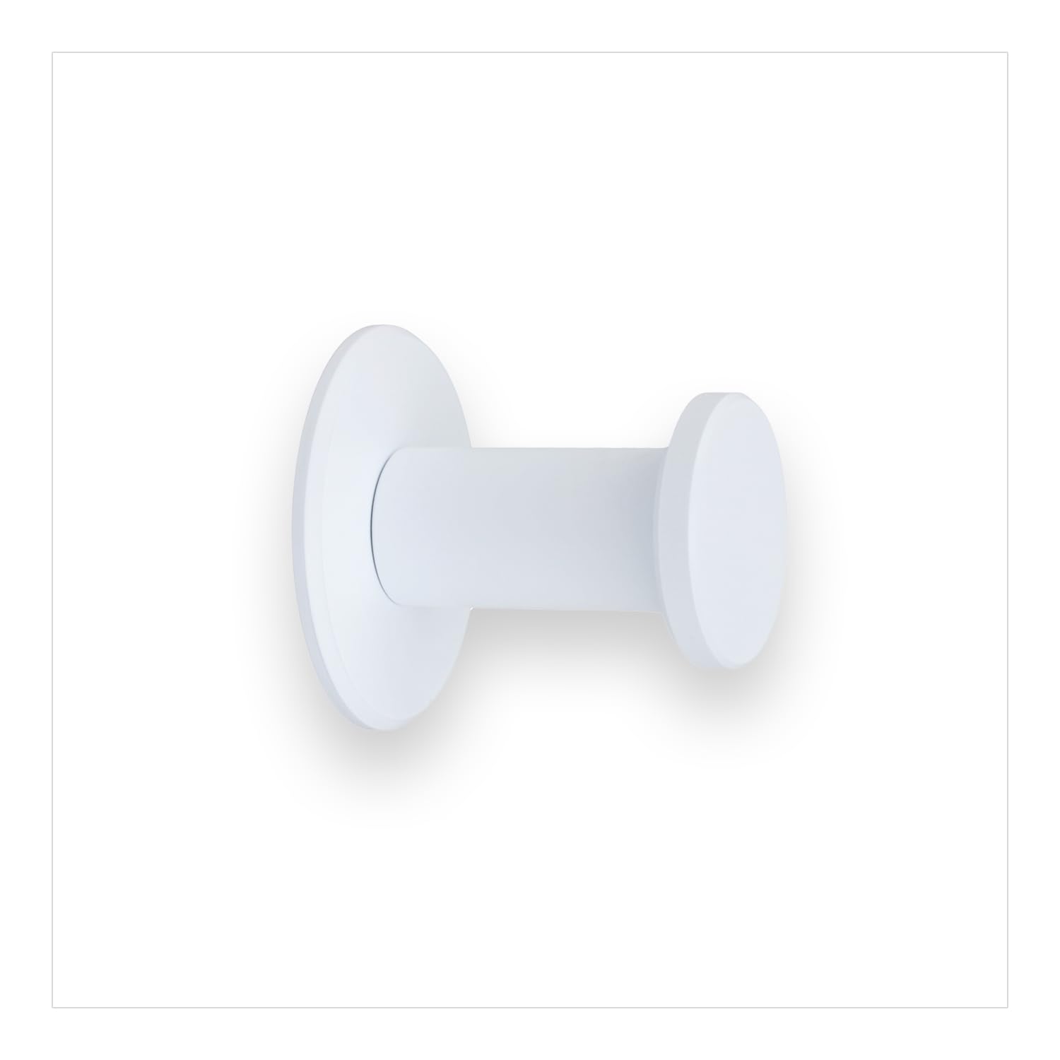 Evi Hardware Bathroom Hanger | Stainless Steel Wall Hanger | White Lacquered | for Hanging Clothes, Coats or Towels | Adhesive and/or Screw Towel Rack | 190DUALBL