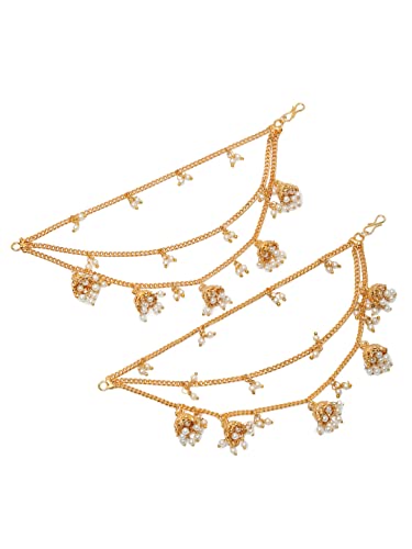Pearl Studded Earrings Chain Plated Jewellery