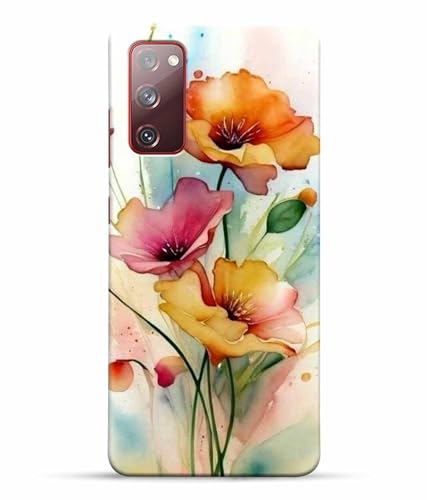 Image of Printed Hard Back Case Cover & Compatible for Samsung Galaxy S20 FE 5G / Samsung S20 FE 5G | Flower Painting Art (Multicolor) - D1187