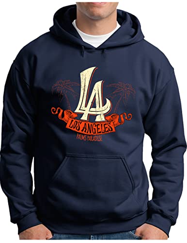 Pull à capuche bleu marine pour homme grand taille S au 4XL Californie