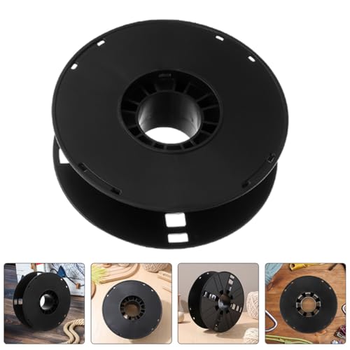 Alipis 3 piezas Plastico Carrete de Cable Soporte Ligero Organizador de Cable con capacidad 1kg Diseño Hueco Negro para Garaje y Taller Gestión de Cable miniatura 4