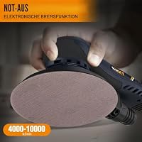 MAXXT 5.0mm Exzenterschleifer Brushless | 350W EC-Motor |150mm & 125mm Dual-Schleifplatte | 4000-10000 U/min | Spritzgussbox | Mit 20 Schleifpapieren für Holzarbeiten, Polieren – Ansicht 3