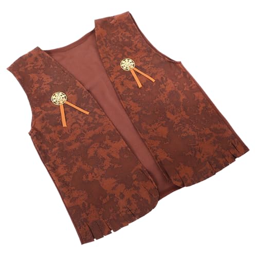 Toddmomy Chaleco Vaquero Elegante para Disfraz de Fiesta Chaleco Occidental de Tela Adultos para Fiestas Temáticas de Halloween y Carnaval