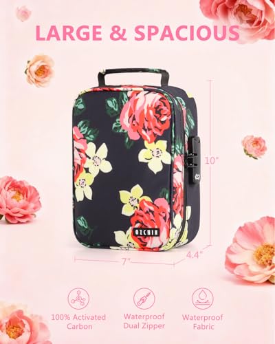 Image of OZCHIN Smell Proof Bag with Combination Lock File Organizer Case Container Medicine Odorless Storage Lock Box Great Gift for Friend