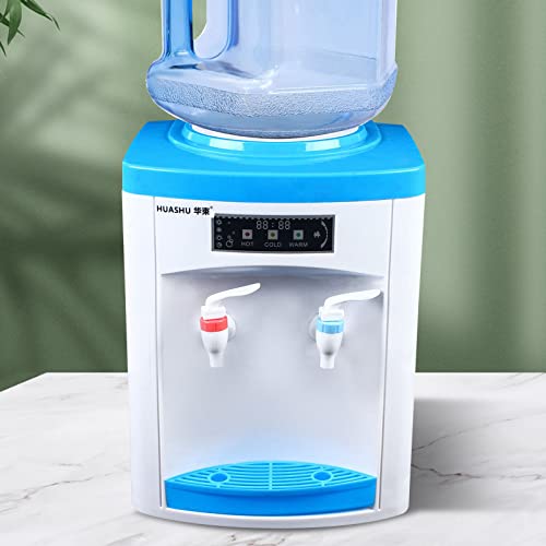 5 Gallon Small Countertop Water Dispenser Top-Loading Hot and Cold Water Dispenser,Compact Mini Desktop Water Cooler Dispenser with Hot/Coling/Warm Water,Table Electric Drinking Machine