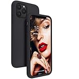JASBON Case for iPhone 11 Pro Max, Liquid Silicone Phone Case with Tempered Glass, Soft Gel Rubber Bumper Anti-Slip Protective iPhone 11 Pro Max Case 6.5 inch for Apple 11 Pro Max-Black
