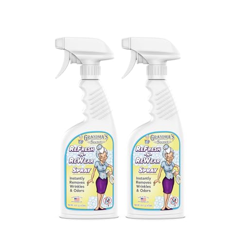 Image of Grandma's Secret Refresh N ReWear Spray - Instantly Removes Wrinkles & Odors - Wrinkle Release, Fabric Refresher Spray, Chlorine, Bleach and Toxin-Free - 16 Ounce, 2 Pack