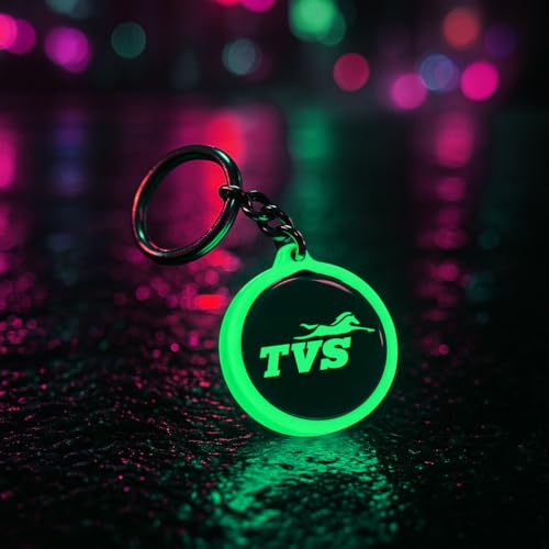 Mi Glow Store Glow in Dark Keychain for Bike Men | Gift for Man | Bike Accessories | Charges in Light Glows in Dark | Key chain for Bike | Compatible with Tvs (Green)