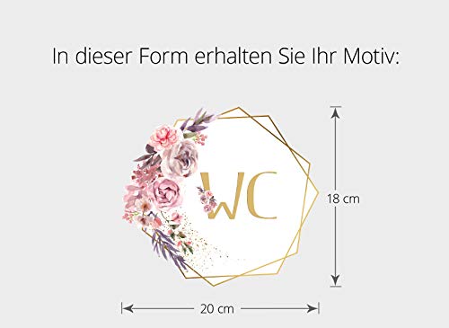 Grandora Adesivo per porta WC con tralci di fiori