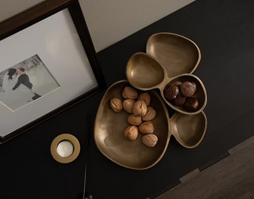 image for Kate and Laurel Cluso Modern Metal Tabletop Footed Cluster Tray, 14 x 