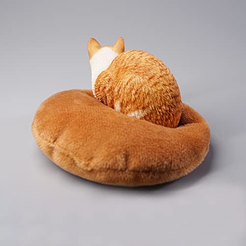 Estatua de Gato Duradero en Resina Naranja para Escritorio miniatura 4