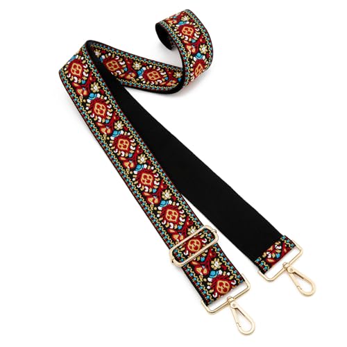 Image of Wide Shoulder Strap Adjustable Replacement Belt Guitar Style Crossbody Bag Handbag Strap Multicolor Canvas Straps(Wide:2in)(Color71)