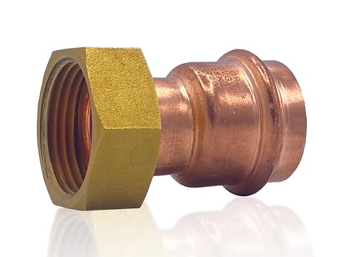 Amazinnov -Rame a crimpare Raccordo per tubo in rame, connettore idraulico (ØFF28x1, Raccordo-Ecron, 1, Riscaldamento)