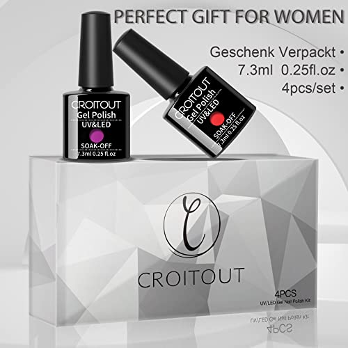 Croitout Gel Nagellack Set, UV Farbwechsel Gel Nagellack Set, Thermo Shellac Gellack Kit, Mehrfarbig Ablösbarer Nagelgel… – Bild 7