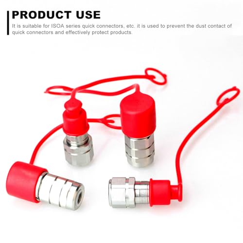 Image of ULTECHNOVO 3 /8 Inch Hydraulic Quick Connect Coupling with Dust Caps Male and Female Protective Covers for Hydraulic Fittings Industrial Pneumatic Connector Accessories