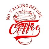 Pas de conversation avant le café 54.6x62cm Ne se décolle pas Rouge