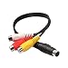 NEORTX S-Video (4 Pin) to 3 RCA AV Female Cable Audio Video Adapter Conversion Laptop PC Computer Connector