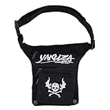 ✔ Gesticktes Yakuza Logo und Skull-Head sowie 1 längenverstellbarer Hüftgurt und 1 längenverstell- und abnehmbarer Oberschenkelgurt mit robustem Klickverschluss
