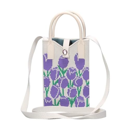 Pacote engraçado de cintura Shopping de malha bolsa crossbody bolsa de telefone de verão para mulheres meninas bolsa crossbody bolsa bolsa para iphone 15 14 13 pro max(Size:Purple Flower)