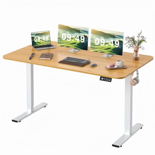Furmax electric height adjustable standing desk large 55 x 24 inches...