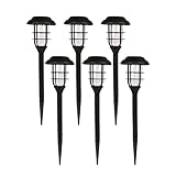 KAHOO Solar Pathway Lights 6 Packs, Solar Outdoor Waterproof Lights Auto On/Off LED Landscape Lights for Garden,Patio, Lawn, Yard-Black