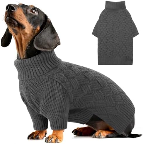 AOFITEE Hundepullover Kleine Hunde, Winter Warm Strickpullover mit Beinen | Rollkragen Hund Pullover mit Geschirr öffnung Weihnachten Hundepulli Sweater für Kleine Mittelgroße Groß