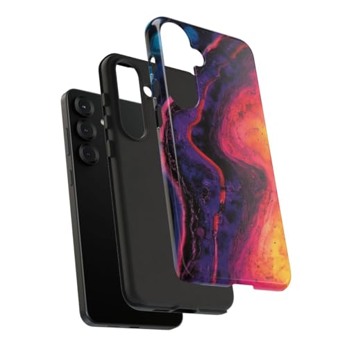 Coque Samsung S25 Plus bleu rigide brillante art fluide - 4