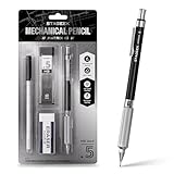 STAGEEK 0.5mm Mechanical Pencil, Metal Art & Drafting Pencil with Eraser and 60 HB Lead Refills, Professional...
