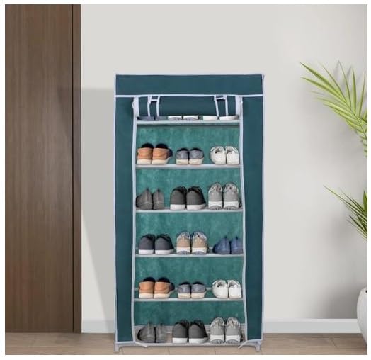 Image of Compact Shoe Organizer Stand for Small Space and Easy Home Arrangement Green