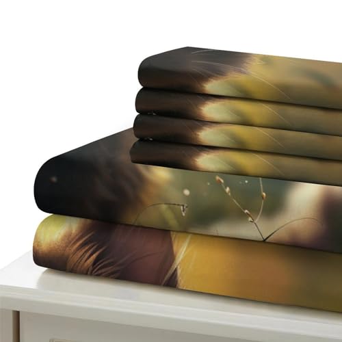 Housse de couette 220x240 chat mignon avec fermeture éclair