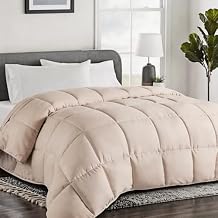 COHOME Premium Oversized Queen Size Comforter, All-Season Quilted Down Alternative Duvet Insert, Luxury Hotel GentleSoft Comforter with Anti-Clump Tech & 8 Tabs - Reversible - Beige 98x98 inches
