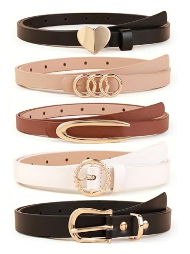 Image of Shining Diva Fashion Leather Belts For Women And Girls 5 Pcs Combo Stylish Waist Belt For Dresses Jeans (16907LB)
