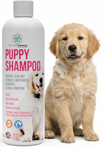 PET CARE Sciences 16 fl oz Tearless Puppy Shampoo and Conditioner - Anti Itch Dog Shampoo Sensitive...