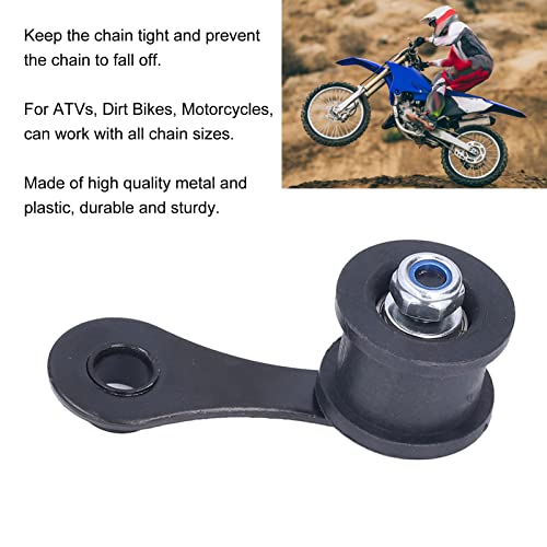 Fydun Kettenspanner, Schwarz Metall Hochleistungs-Kettenrollenspanner Mit Frühling Für Street Dirt Pit Bike ATV Quad Scooter
