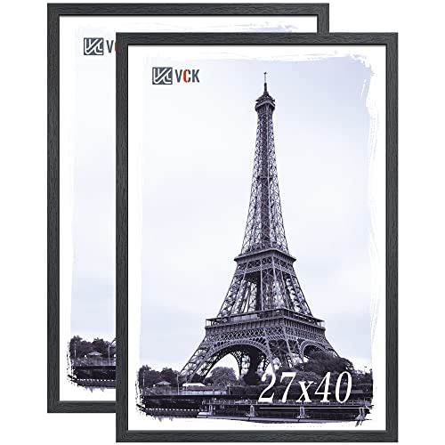 VCK 27x40 Inch Poster Frame, Black Wood Frames for Wall Display, 2 Pack