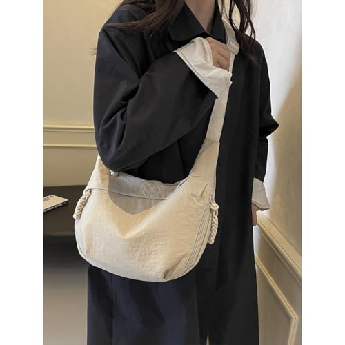 Crossbody Bag, Sling Bag, Women's Fashion Plain Color Nylon Crossbody Bags,Nylon Crescent Bag Crossbody4