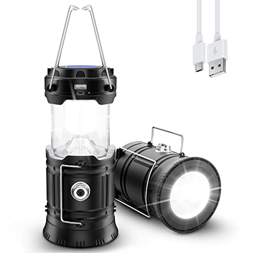 Linterna de camping, linterna portátil LED 2 modos, alimentación USB, ultra brillante 500LM, plegable, resistente al agua, apto para senderismo al aire libre, pesca Cover