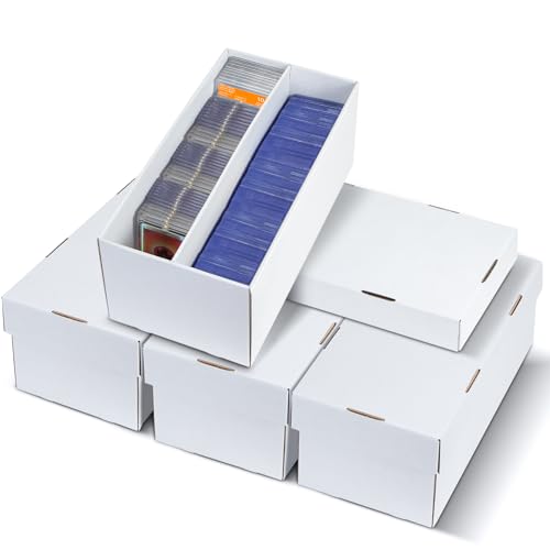 ULTRGEE 4 Pack Trading Card Storage Box - 2 Rows, Cardboard Storage Box holds 450+ Top Loaders, Graded Card Holder Organizer Case fits PSA/BGS/HGA Slabs