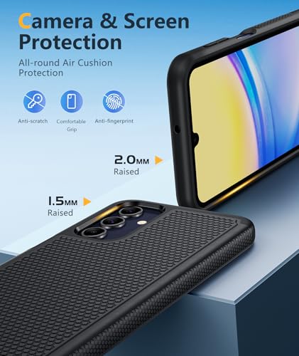 Image of FNTCASE for Galaxy A15-5G Phone Case - Samsung A15 5G Magnetic Cover [Fit for Magsafe] with Screen Protector, Anti-Slip Textured, TPU+PC Dual Layer Shockproof, Military Grade Drop Protection (Black)