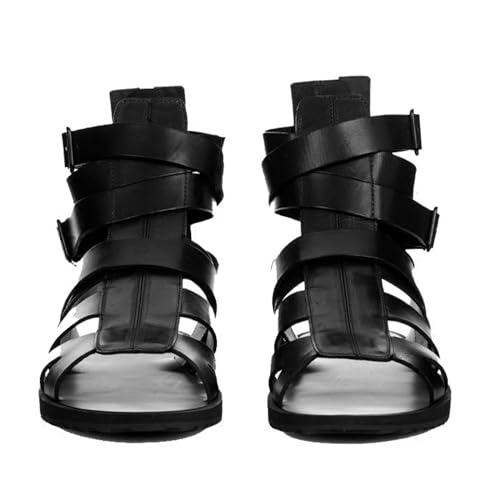 MILDSEVEN Business Roman Sandals for Men, Retro Handmade Open Toe Beach Shoes, Fashion Casual Soft Fisherman Shoes with Buckles2