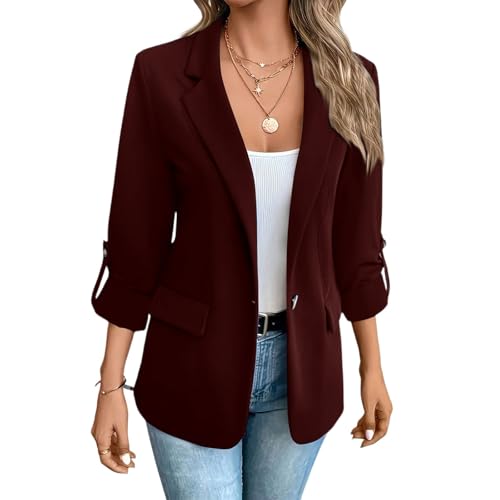 Womens Blazers for Work Dressy Long Sleeve Suit Jackets with Pockets Lightweight Business Casual Outfits