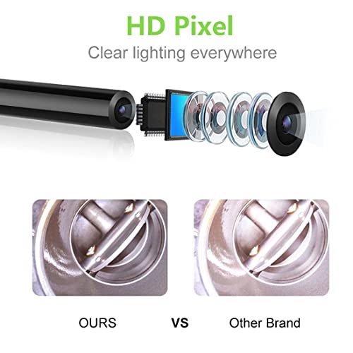 Borescopen Android Windows USB 2-in-1 Borescope, 8 mm 720P HD-endoscoopinspectiecamera, waterdichte semi-rigide… - Image 3