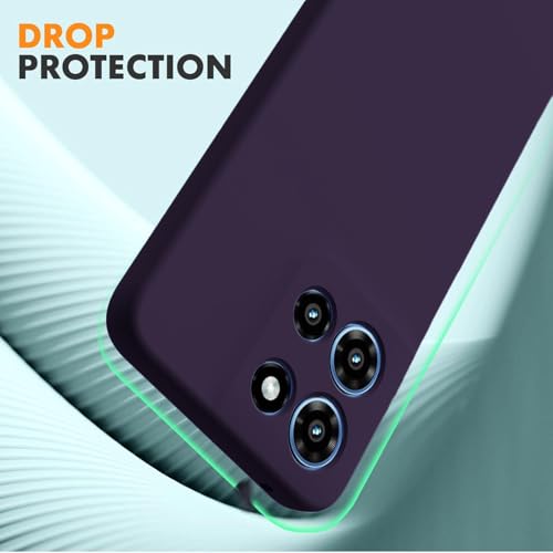 Image of DIZORO Microfiber Candy Case for Motorola Edge 60 Pro 5G Smooth Touch Cushion Liquid Soft Silicone Gel Rubber Phone Cases Non-Slip Full Body Protective Shockproof Back Cover - Deep, Black