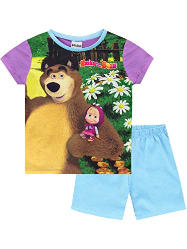Masha and the Bear Pijamas de Manga Corta para niñas Masha y el Oso Multicolor 2-3 Años