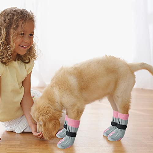 BEAUTYZOO Meias antiderrapantes para cães, sapatos para pavimento quente/frio, protetores de patas c