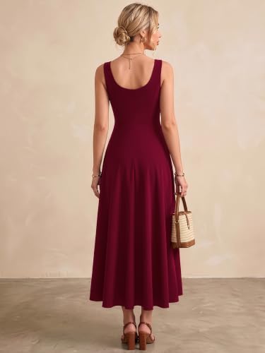 Image of Solid Fit and Flared Round Neck Midi Dress for Women's & Girl's